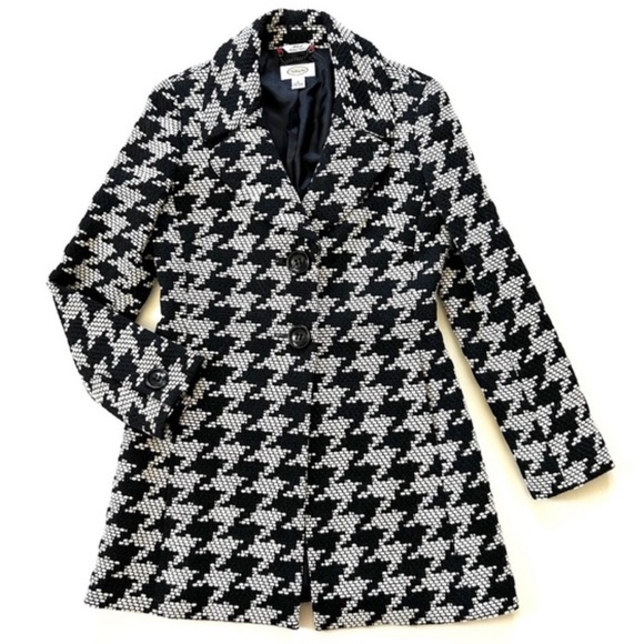 Talbots Jackets & Blazers - Talbots Black and White Houndstooth Women's trench Coat